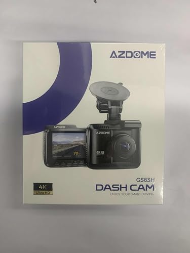 AZDOME GS63H 4K Dash Cam Built-in WiFi 6 GPS Car Dashboard Camera Recorder with STARVIS Night Vision, UHD 2160P, 150° Wide Angle, WDR, G-Sensor, Loop Recording, 24H Parking Mode