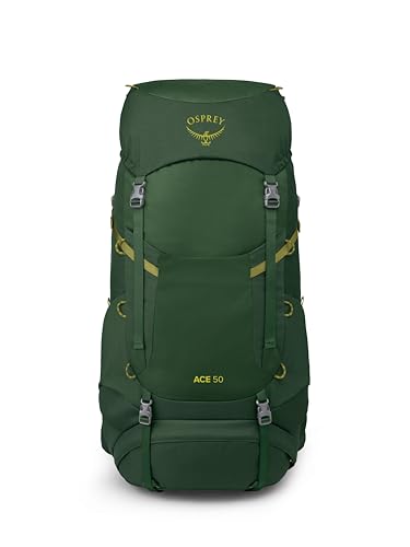 Osprey Ace 50L Kids' Backpacking Backpack, Green Canopy