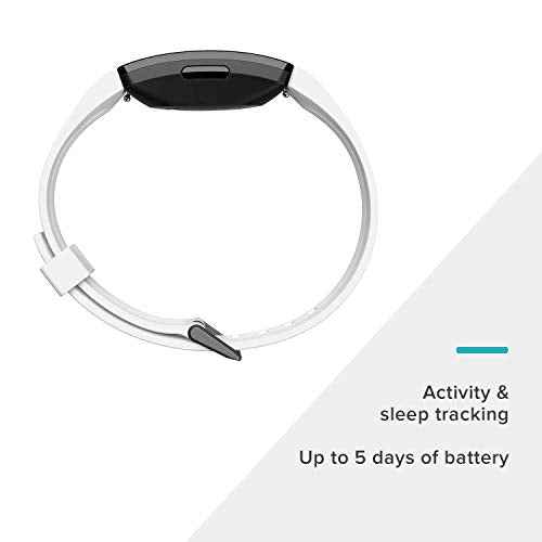 Fitbit Inspire HR Heart Rate and Fitness Tracker With S and L Bands, White, One Size, 1 Count