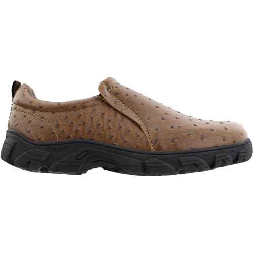 ROPER Mens Performance Faux Ostrich Slip On Casual Shoes - Brown