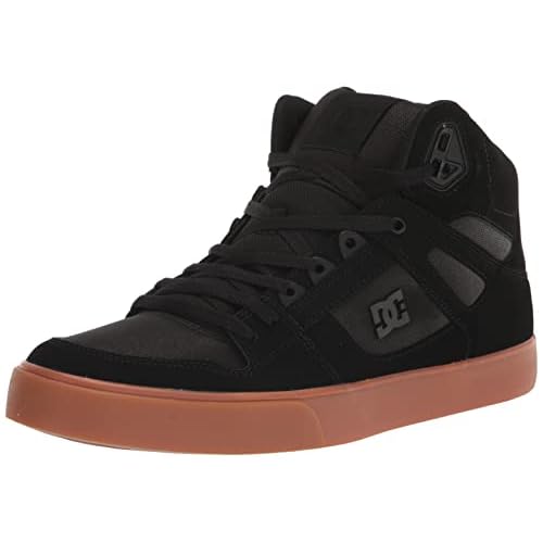 DC mens Pure High-top Wc Skate Shoe, Black/Gum, 10.5 US