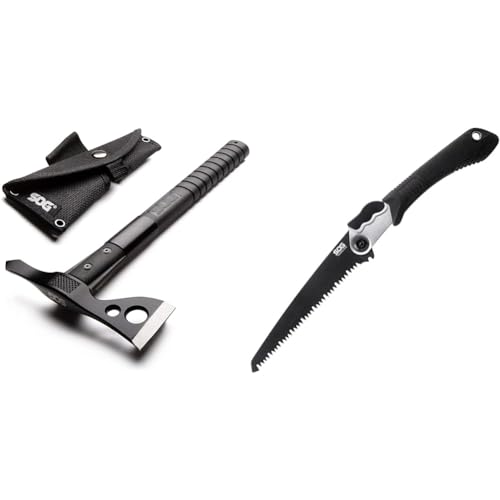 SOG FastHawk- Lighter, Faster, Agile Throwing Hatchet, Versatile Survival Tactical Axe & Folding Saw - Wood Saw, Hand Saw,...
