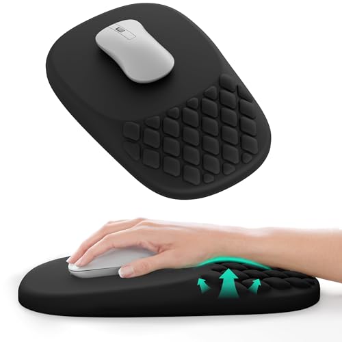 VAGAU Ergonomic Mouse Pad with Wrist Rest, Wrist Rest Pain Relief Mousepad Memory Foam Massage & Non-Slip PU Base for Carp...