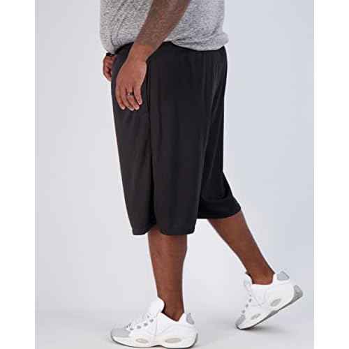 Real Essentials Men's Big & Tall 3-Pack Dry Fit & Mesh Active Athletic Perfomance Shorts (3X-5X)