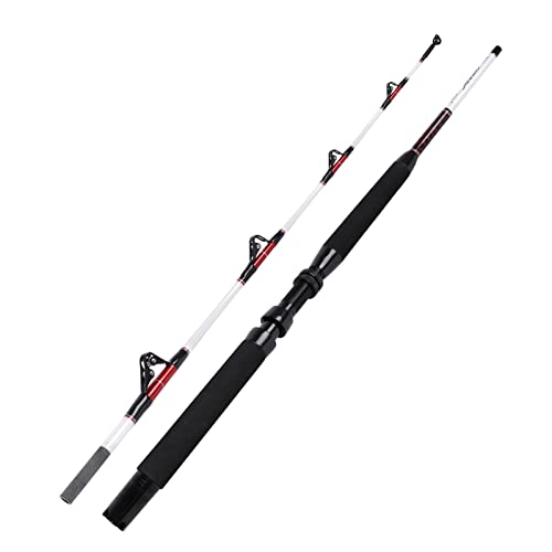 Fiblink Trolling Rod Saltwater Deep Dropper Big Game Rod Conventional Boat Roller Rod Carbon Fishing Pole (2 Pieces - 5'6"...