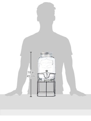 Circleware Sun Tea Mini Mason Jar Glass Beverage Dispenser with Lid, Glassware For Water, Juice, Beer, Wine, Liquor, Kombu...