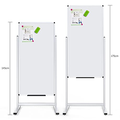 VIZ-PRO Double-Sided Magnetic Stand Whiteboard 48 X 24 Inches, Aluminium Frame & Stand, with 12-Count Markers