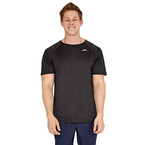 Speedo Mens Uv Swim Shirt Short Sleeve Fitness Rashguard