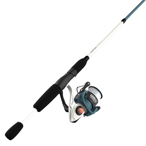 Zebco Custom-Z Spinning Reel and Fishing Rod Combo, 6-Foot 6-Inch 2-Piece Telescopic Rod, Medium Power, Moderate-Fast Acti...