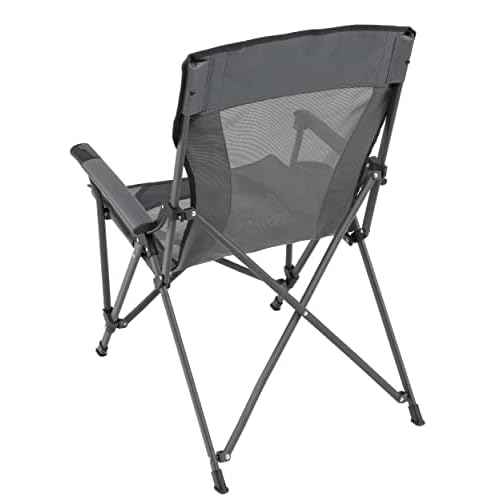 Browning Folding Camping Chairs for Adults - Durable Mesh Fabric Over Sturdy Powder Coated Steel Frame, Armrests Cup Holder, and Shoulder Carry Bag