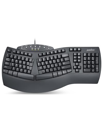 Perixx PERIBOARD-512B Wired Ergonomic Keyboard - Split Keyboard, Wrist Rest, Natural Typing - Wired USB Connectivity - US ...