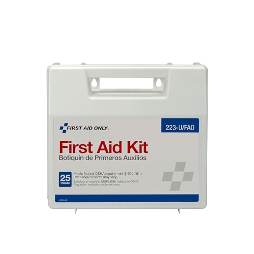 First Aid Only 223-U OSHA-Compliant First Aid Kit, All-Purpose 25-Person Emergency First Aid Kit for Business, Worksite, H...