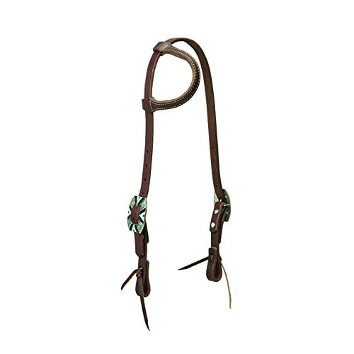 Weaver Leather Working Tack Sliding Ear Headstall, Rope Edge Hardware (10-0588)