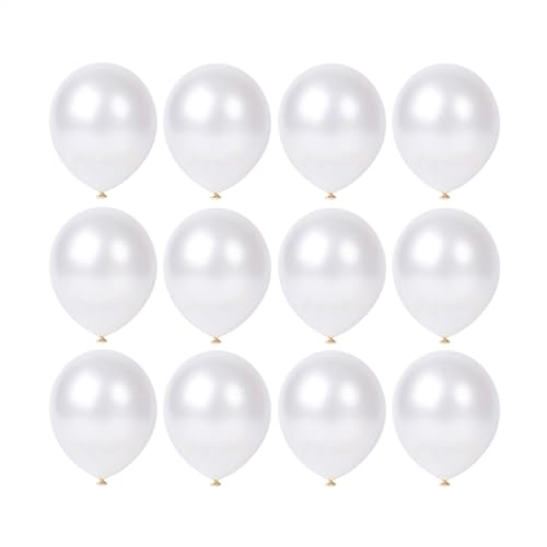12 inch Pearl White Latex Balloons, 60 pcs Thick WhiteBalloons for Party Decorations (12inch Pearl white)