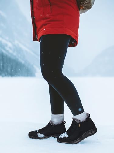 TEMOFON Womens Winter Snow Boots Warm Fur Lined Booties Waterproof Outdoor Shoes Comfortable Slip On Ankle Boot