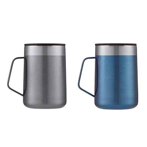 Contigo Streeterville Stainless Steel Travel Mug with Splash-Proof Lid Sake;Blue Corn 14 Ounces 2-Pack