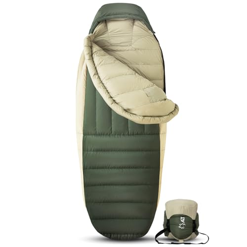 ATEPA 0 Degree Sleeping Bag, 700FP 15°F 20°F 23°F 30°F Down Mummy Cold Weather Double Lightweight Wide XL Sleeping Bags wi...