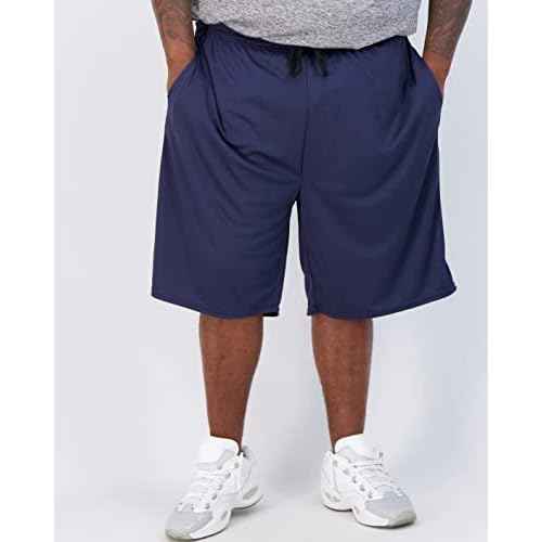 Real Essentials Men's Big & Tall 3-Pack Dry Fit & Mesh Active Athletic Perfomance Shorts (3X-5X)