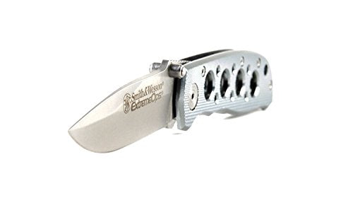 Smith & Wesson Extreme Ops CK105H 7.3in S.S. Folding Knife with 3.2in Drop Point Blade and Aluminum Handle for Outdoor, Ta...