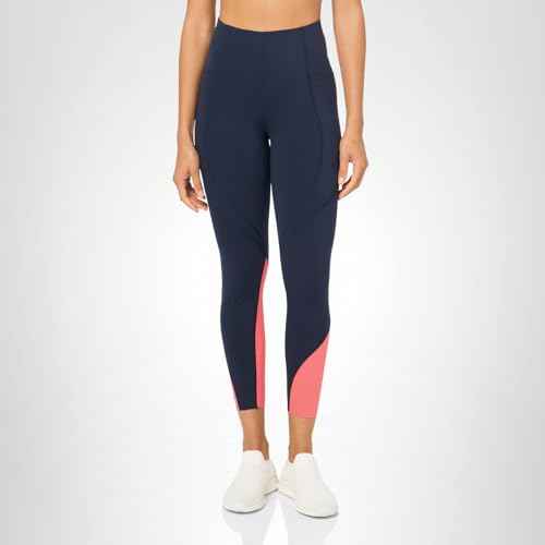 Sweaty Betty Women's Power High Waist 7/8 Ultra Sculpt Workout Legging, Coralpink Navyblue, X-Small