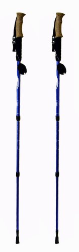 Hikker HP-5 Anti-Shock Hiking Pole, 2-Pack, Anti Shock Hiking/Walking/Trekking Trail Poles - 1 Pair with Compass & Thermom...