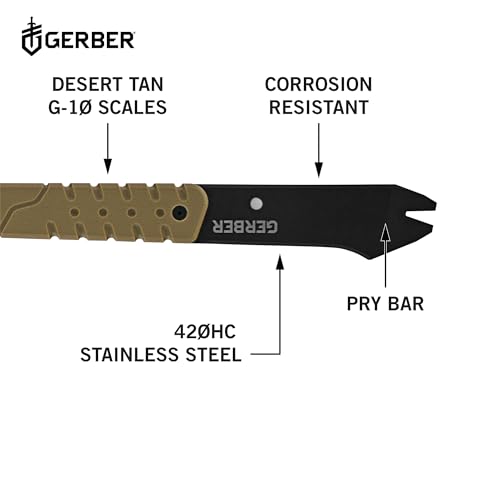 Gerber Gear Downrange Tactical Tomahawk Survival Multitool, Made in USA Camping Axe with Hammer Head and Steel Pry Bar, In...