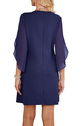 RUMIA Cocktail Dresses for Women Chiffon Sleeve Wedding Guest Dress (XS-3XL)