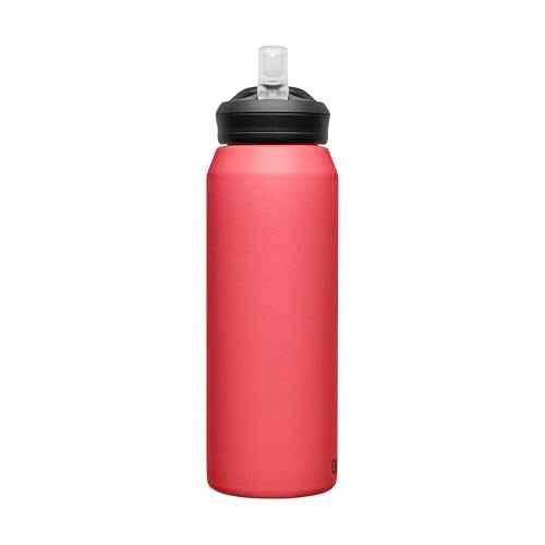 CamelBak eddy+ Water Bottle with Straw 32oz - Insulated Stainless Steel, Wild Strawberry