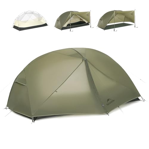 Naturehike 2025 Mongar Pro Camping Tent, 1-3 Person Ultralight Backpacking Tent, 20D Nylon 3 Season Waterproof Mongar 2 Pe...