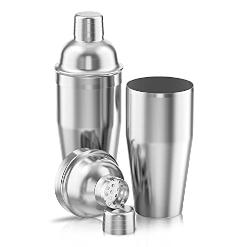 LUCKYGOOBO Cocktail Shaker,24 oz Martini Shaker,Drink Shaker Built-in Strainer,Professional Stainless Steel Margarita Mixe...