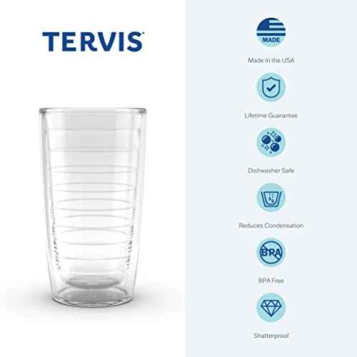 Tervis Blue Sequins Mermaid Made in USA Double Walled Insulated Tumbler Cup Keeps Drinks Cold & Hot, 16oz, Unlidded