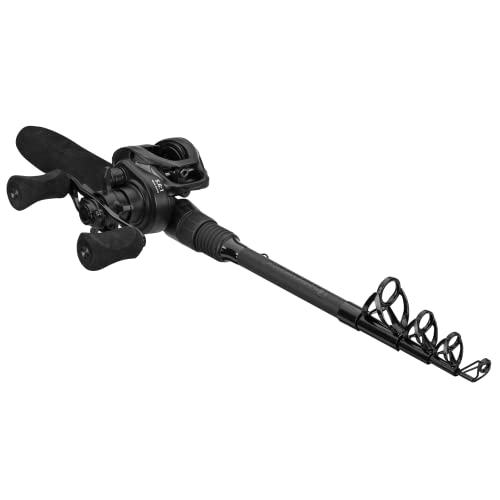 ProFISHiency Premium Baitcast Pocket Combo | Medium Action IM6 Graphite | 43” Telescopic Rod | Tiny Spinning Reel w/ 5.2:1...
