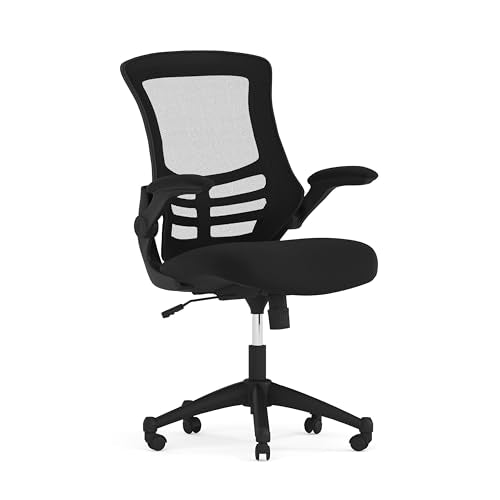 Flash Furniture Kelista Mid-Back Swivel Office Chair with Adjustable Seat Height, Ergonomic Mesh Desk Chair with Flip-Up A...