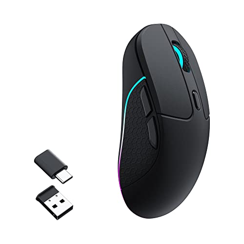 Keychron M3 Wireless Mouse, PAW3395 Sensor with Programmable Macro Button 26,000 DPI Supports 2.4 GHz/Bluetooth 5.1, 79g U...