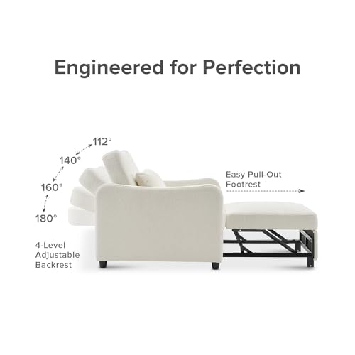 mopio Sophie 4-in-1 Convertible Sleeper Chair Bed, Accent Chair, Chaise Lounge, Comfy Reading Armchair, Pull Out Sofa Bed ...