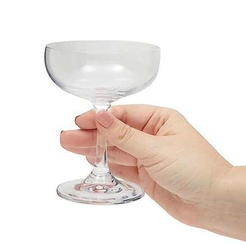 Juvale Coupe Glasses Set - 6 Count, 7 oz, Clear, Vintage-Inspired - Dishwasher Safe Cocktail Glasses for Parties & Bars - ...