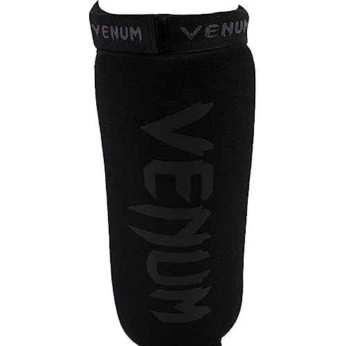 Venum Kontact Shinguards - Black/Black, One Size