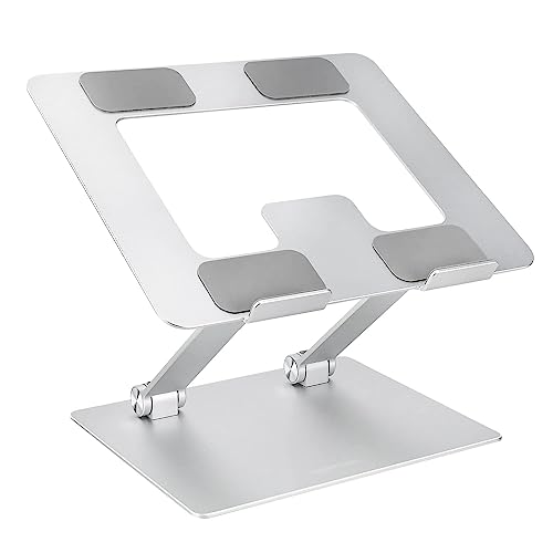 Amazon Basics Sturdy and Portable Ergonomic Laptop Stand for Desk, Adjustable Riser, Fits all Laptops and Notebooks up to ...