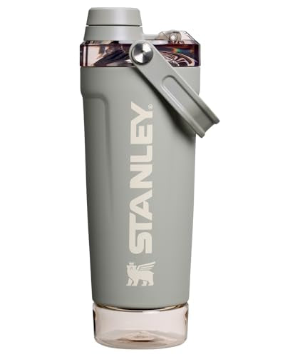 STANLEY Vitalize Shaker Bottle 20 oz | Leakproof Insulated Stainless Steel Shaker Cup | Base Storage and Twist On Fast Flo...