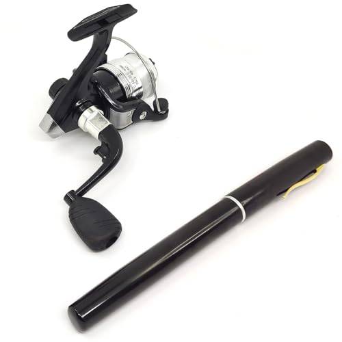 Portable Small Pen Fishing Rod and Spinning Reel Combo, 38inches Pocket Mini Fishing Kit Telescopic Fishing Pole for River...