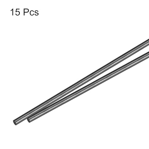 MECCANIXITY Carbon Fiber Rod, 2.5mm x 400mm Matte Pole Rod for RC Plane DIY Tool Wing Tube Quadcopter Arm, Pack of 15