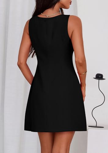 PRETTYGARDEN Womens Formal Short Dresses 2026 Summer Sleeveless Boat Neck A Line Elegant Mini Cocktail Party Dress