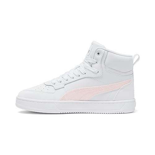PUMA Kids' Caven 2.0 Mid Sparkle PUMA White-Peach Smoothie-Gold Big Kid 6.5