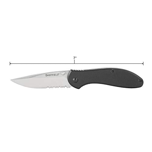 Sheffield 12164 Berda Assisted Open Knife, 3 Inch Blade EDC Knife, for Survival Gear, Self Defense, and More, G10 Handle, ...