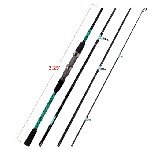 Fiblink Surf Fishing Rod Portable Travel Surf Spinning Rod 2 Piece/3 Piece/4 Piece Carbon Fiber Saltwater Fishing Rod 9'/1...