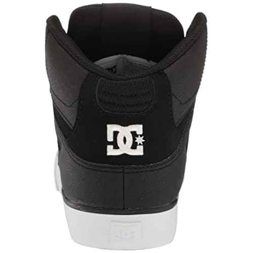 DC Men's Pure High Top Wc Skate Shoes Casual Sneakers, Black/Black/White, 8