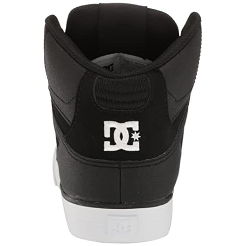 DC Men's Pure High Top WC Skate Shoes Black/Black/White 9