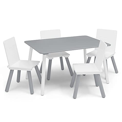 Delta Children Kids Table and Chair Set (4 Chairs Included) - Ideal for Arts & Crafts, Snack Time, Homeschooling, Homework...