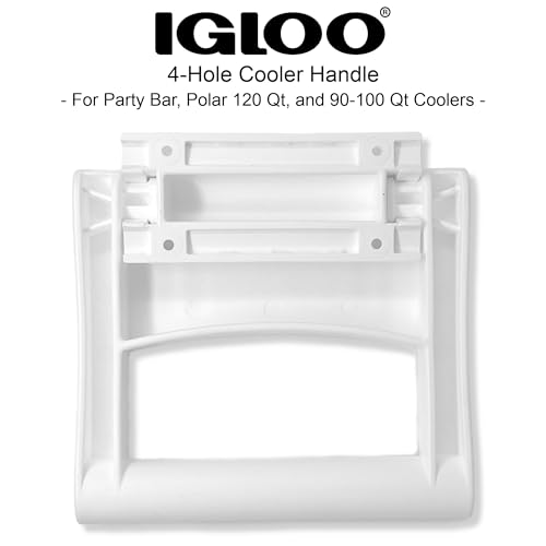 Igloo Rugged 4-Hole Cooler Handle & Bracket - Made in The USA - for Party Bar, Polar 120 Qt, and 90-100 Qt Sized Ice Chest...