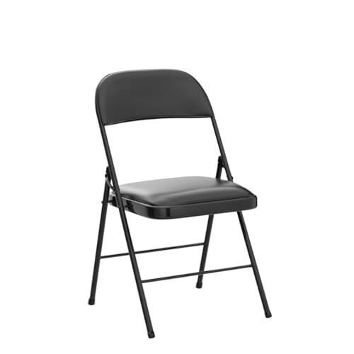 Nazhura 4 Pack Folding Chairs with Padded Cushion and Back, Khaki Metal Chairs with Comfortable Cushion and Durable Steel ...